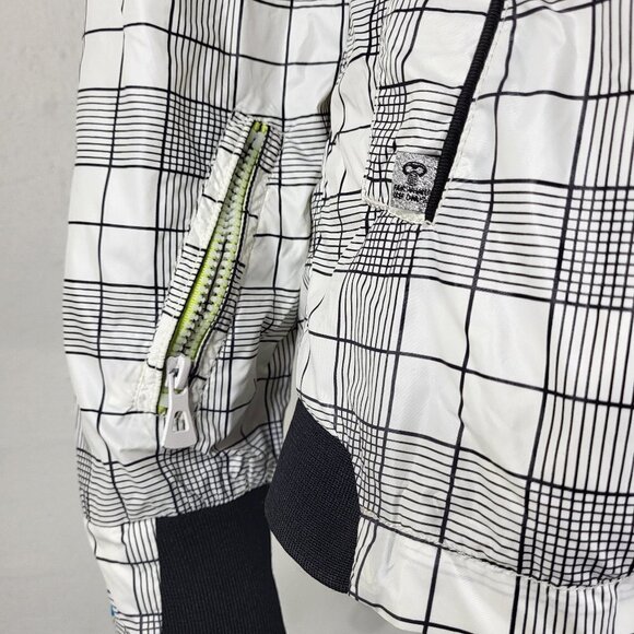RARE Mark Fairwhale white black plaid full zip lightweight jacket ladies Medium - Picture 5 of 12